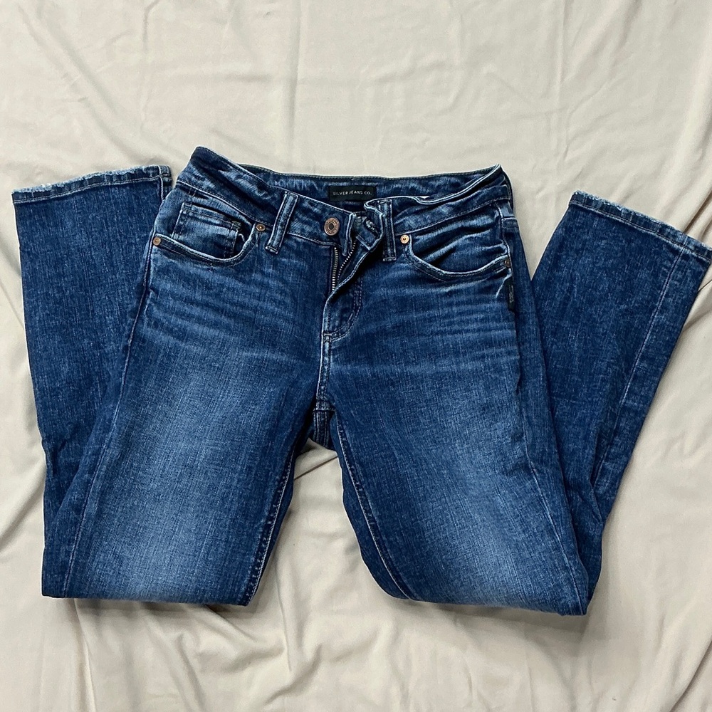 Silver Jeans Dark Blue Straight Leg Women's Capris